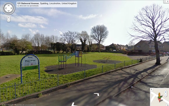 Street View image of kids playground and park on Balmoral Avenue, Spalding