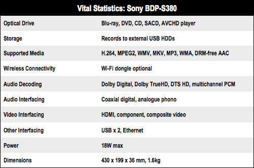 Sony BDP-S380 Blu-ray player