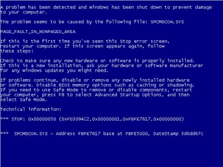 Windows XP BSOD