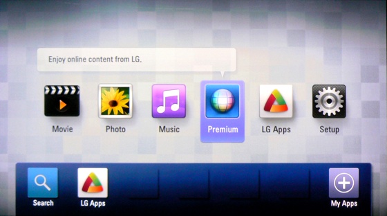 LG BD670 3D Blu-ray Disc player UI screenshot