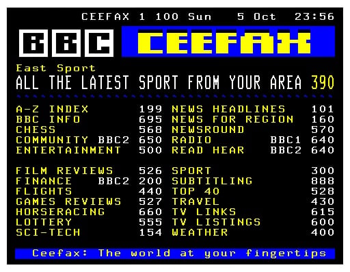 Ceefax, the BBC