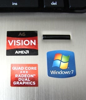 AMD Llano HP Pavilion dv6-6102sa stickers