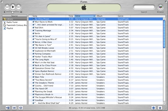 Apple Tunes 1.0 screenshot