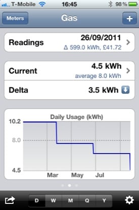 Meter Readings screenshot