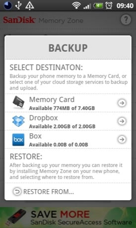 SanDisk Memory Zone Android screenshot