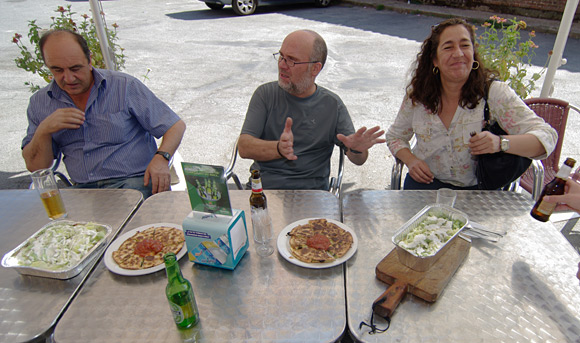 Locals prepare to tuck in