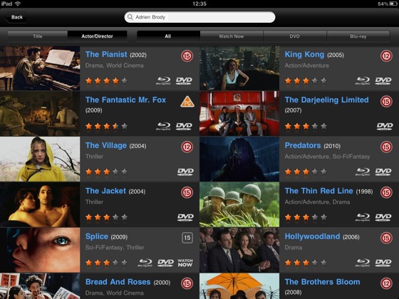 Lovefilm Player for iPad iOS app screenshot