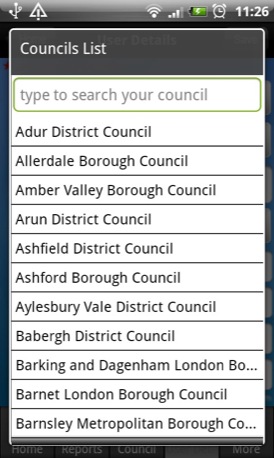 My Council Services Android app screenshot