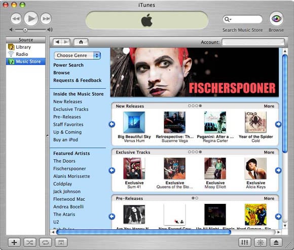 The original iTunes Music Store of April, 2003