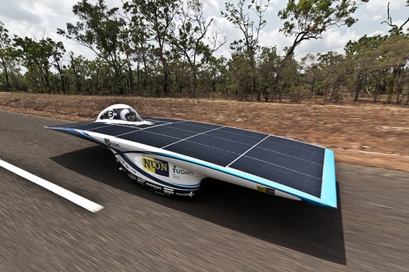 The Nuna6 during a recent test run in Australia. Pic: Nuon Solar Team