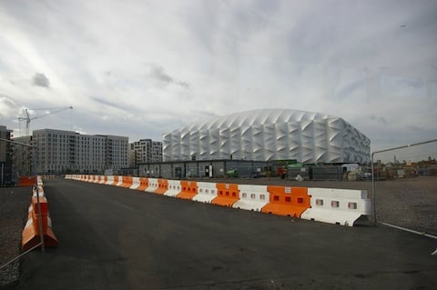 The basketball courts, London Olympics, credit The Register