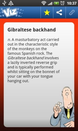 Viz Profanisaurus mobile app screenshot