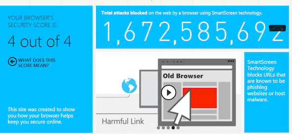 screenshot of internet explorer score