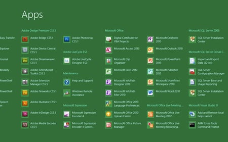 Windows 8 Apps Screen