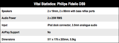 Philips Fidelio DS9 specs