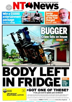 The front page of today's NT News