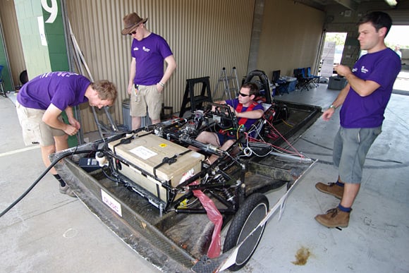 A general view of the car's inner workings