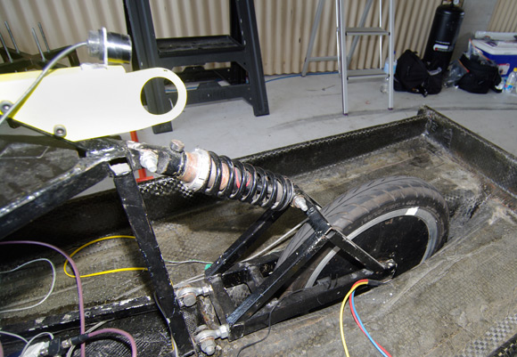 The rear-mounted camera looking over the rear wheel