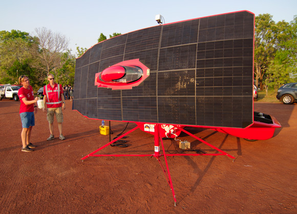 solar car basking in the evening sunshine