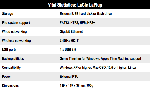 LaCie LaPlug networked storage specs