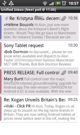 K9 Android email app screenshot