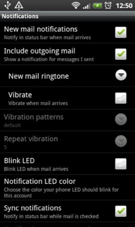 K9 Android email app screenshot