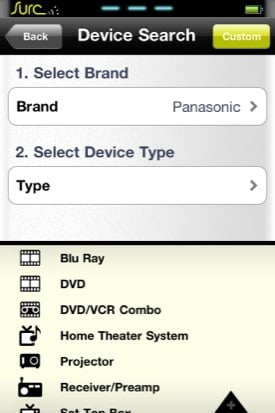 Surc universal remote case for iPhone app