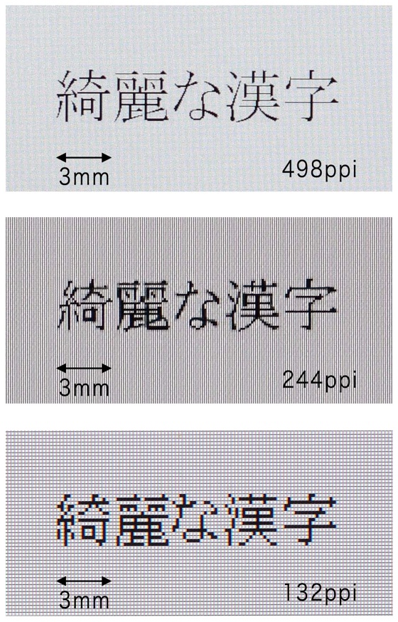 Toshiba 498ppi LCD comparison