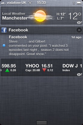 iOS 5 notification area