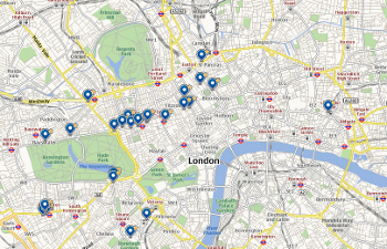 Map showing Nokia hot spots