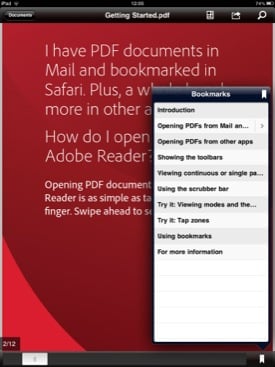 Adobe Reader for iOS screenshot