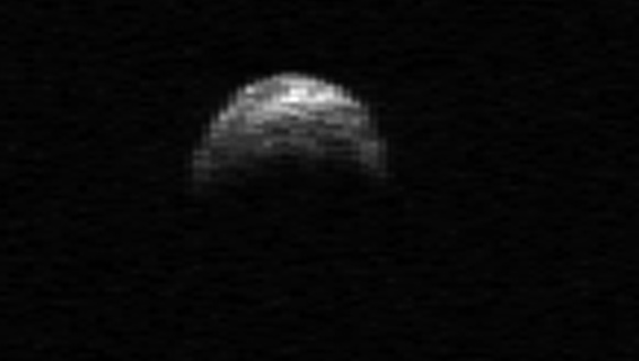 NEO YU55 imaged by the Arecibo radar telescope. Credit: NASA