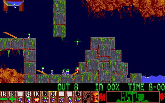 Playable Lemmings made with DHTML - GIGAZINE