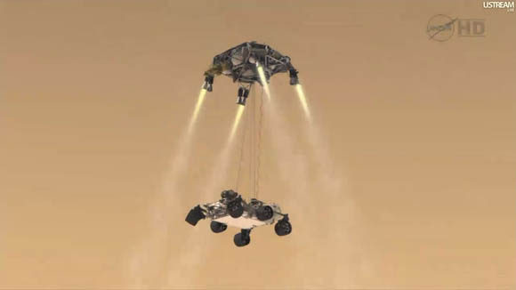 Mars Science Laboratory - Curiosity rover and skycrane