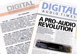 HHB Digital Information Exchange agenda and newsletter 1987