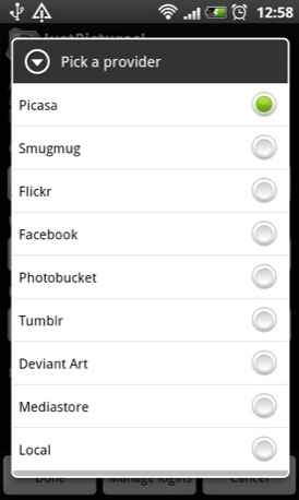 Just Pictures Android app screenshot