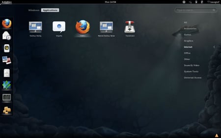 Fedora 16 GNOME 3 apps