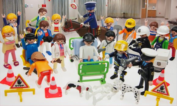 Our Playmobil reconstruction of the scene at Southampton General Hospital