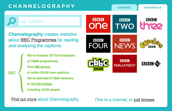 BBC R&D Labs' Channelography UI