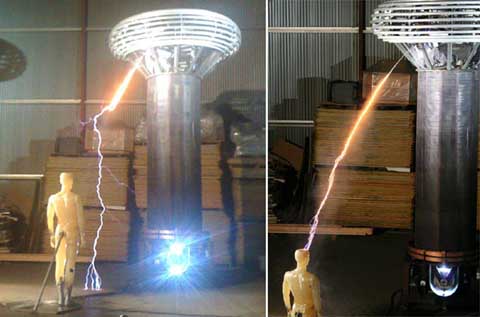 The Mythbuster team tesla coil