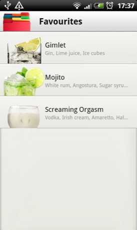 Cocktail Flow Android app screenshot