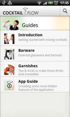 Cocktail Flow Android app screenshot