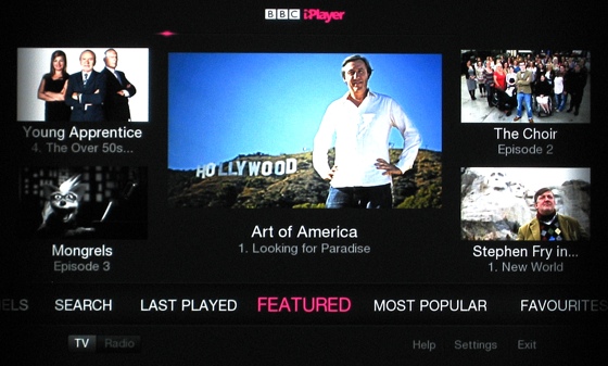 Smart TVs BBC iPlayer on the Panasonic