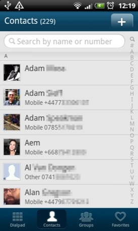 Go Contacts EX Android app screenshot