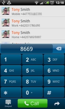 Go Contacts EX Android app screenshot