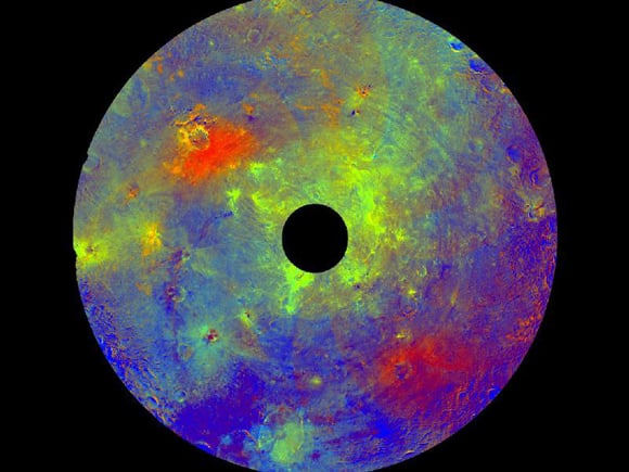 Different rocks and minerals on the surface of Vesta