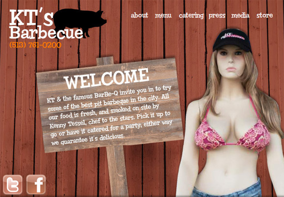 Grab of front page of KT's Barbecue website