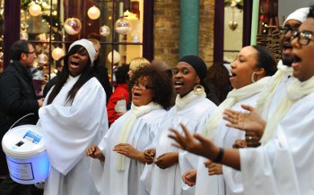 Carol Singers With Modified Bucket