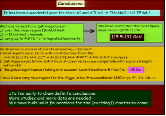 Slide from Gianotta's presentation on Higgs Boson, credit CERN