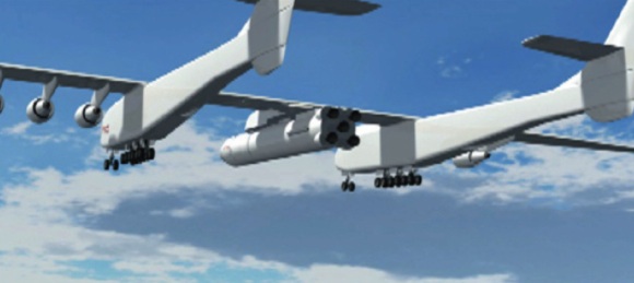 Company concept vid shows just 5 Merlins on the rocket, not 9. Credit: Stratolaunch